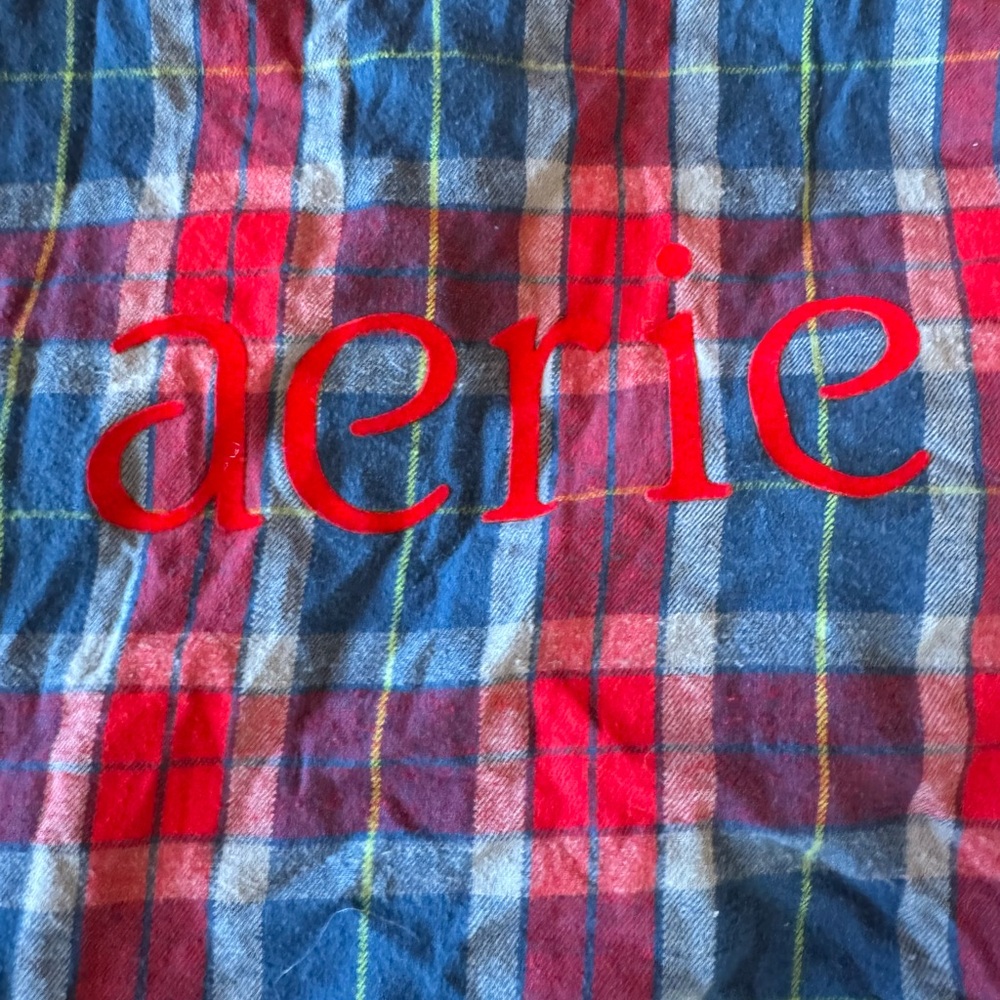 Aerie Cotton Plaid Flannel Tote Bag - Picture 2 of 5